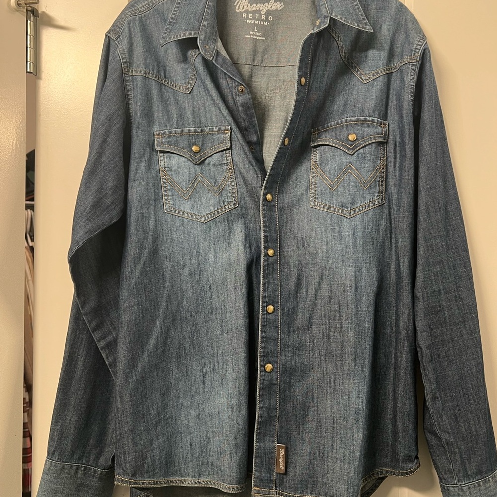 Denim snap shirt